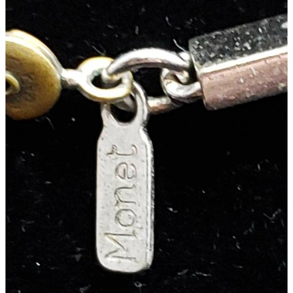 Monet Silver Tone Rectangle Bead Chain Necklace - Picture 5 of 5